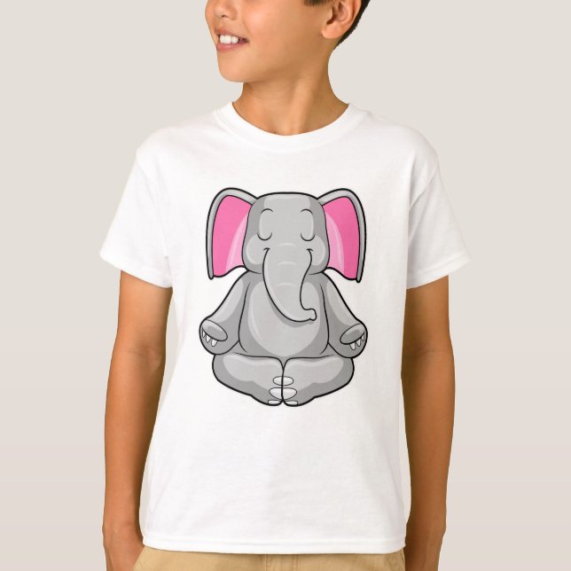 Camiseta Elefante en el yoga en las patas cruzadas (Anverso)