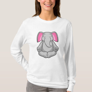 Camiseta Elefante en el yoga en las patas cruzadas