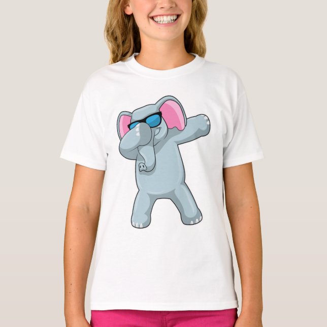 Camiseta Elefante en Hip Hop Dance Dab (Anverso)