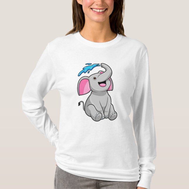 Camiseta Elefante en la salpicadura con agua (Anverso)