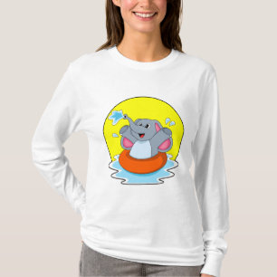 Camiseta Elefante en Natación con Salvavidas