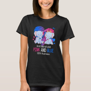 Camiseta Elefante En Octubre Nosotros Usamos Rosa Y Azul Si