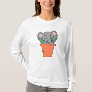 Camiseta Elefante En Plantas De Elefantes Graciosas De Blum