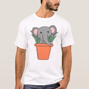 Camiseta Elefante En Plantas De Elefantes Graciosas De Blum