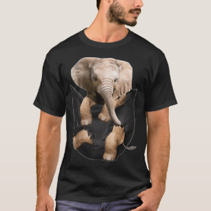 Camiseta Elefante en Pocket Divertidos Elefantes Lover Rega