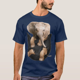 Camiseta Elefante en Pocket Divertidos Elefantes Lover Rega