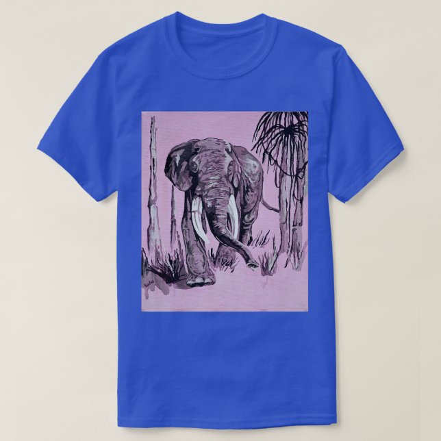 Camiseta Elefante en rosa y gris (Diseño del anverso)