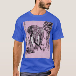 Camiseta Elefante en rosa y gris