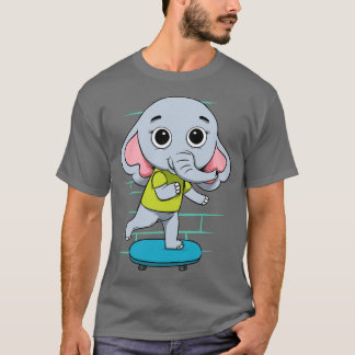 Camiseta Elefante En Skateboard