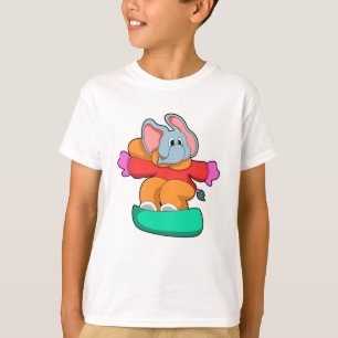 Camiseta Elefante en Snowboard con Snowboard