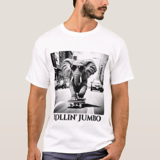Camiseta Elefante en una patineta