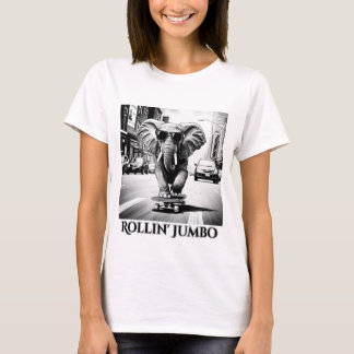 Camiseta Elefante en una patineta