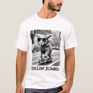 Camiseta Elefante en una patineta