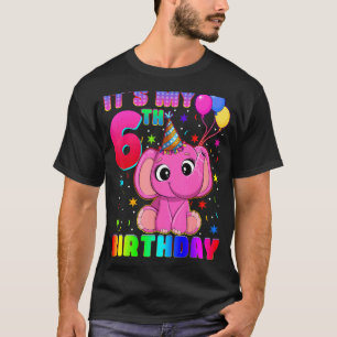 Camiseta Elefante: es mi sexto cumpleaños, la guirnalda de