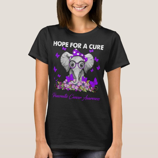 Camiseta Elefante Esperanza De Una Cura Para El Cáncer Panc (Anverso)