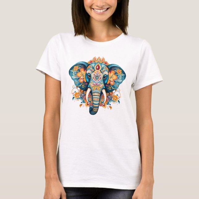 Camiseta Elefante estilo bohemio (Anverso)