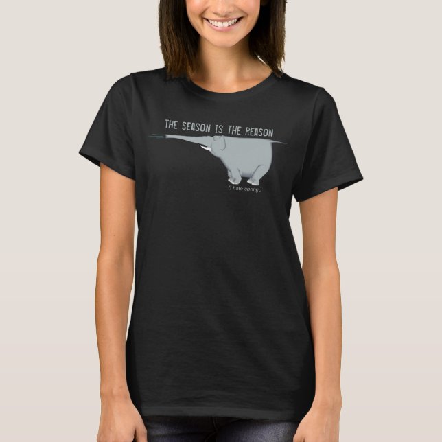 Camiseta Elefante estornudo odia las alergias primaverales  (Anverso)