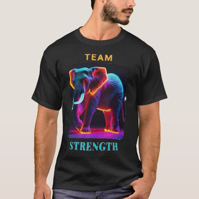 CAMISETA "ELEFANTE FUERZA DEL EQUIPO DE AMANTE" (Anverso)