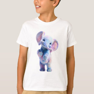 Camiseta Elefante Galaxia Acuarela Pastel Caprichoso Niños