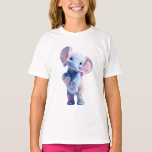 Camiseta Elefante Galaxia Acuarela Pastel Caprichoso Niños