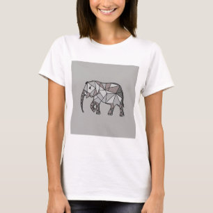 Camiseta elefante geométrico, obispo gris 2