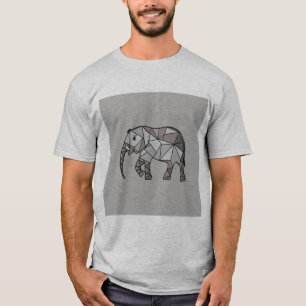 Camiseta elefante geométrico, obispo gris 2