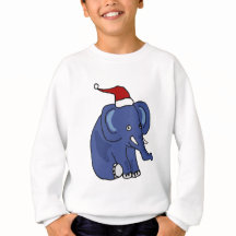 Elefante gracioso en arte de Navidades de Santa Ha