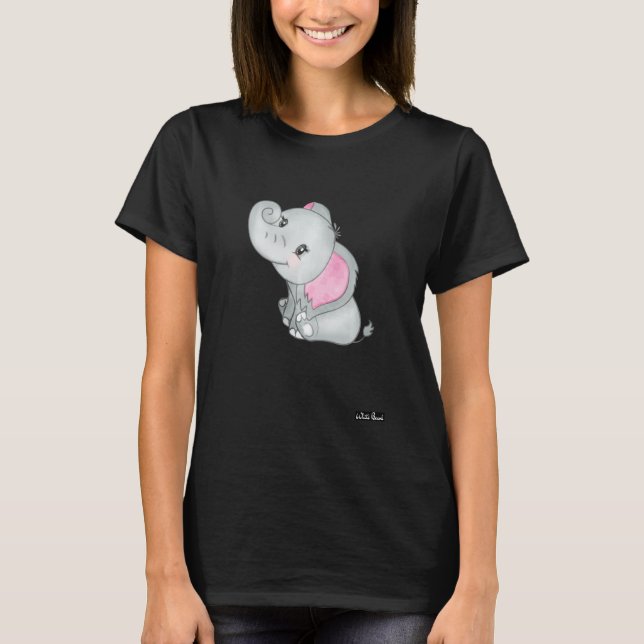 Camiseta Elefante gris de bebé lindo (Anverso)