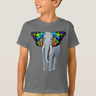 Camiseta Elefante gris psicodélico con los oídos Guay de 