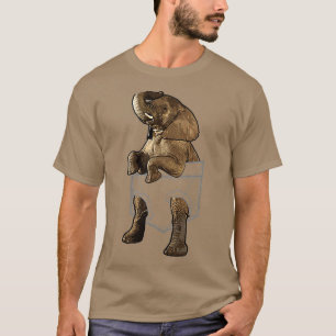 Camiseta Elefante Guay Para Hombres Mujeres De Bolsillo Ani