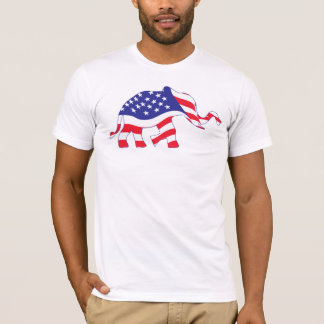 Camiseta elefante hecho en la bandera de EE. UU.