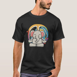 Camiseta Elefante Hippie Yoga Signo de Paz Meditación
