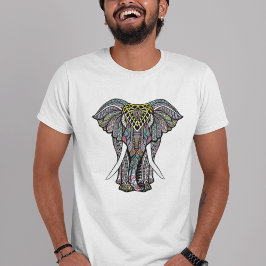 Camiseta Elefante indio de colores decorativos