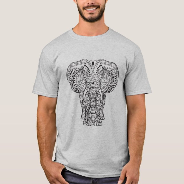 Camiseta Elefante indio étnico (Anverso)
