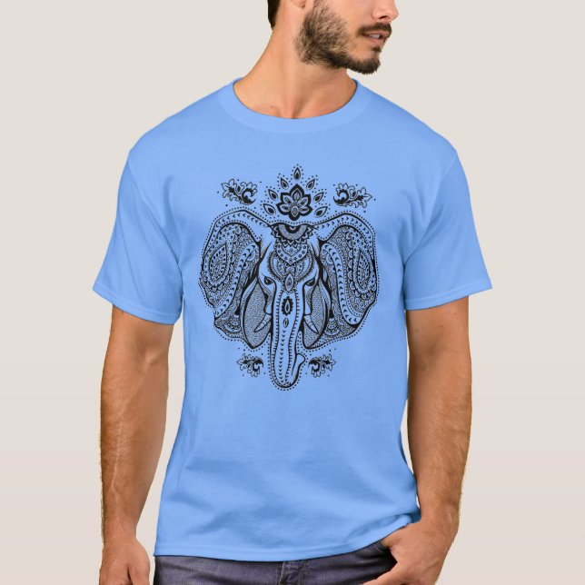 Camiseta Elefante indio inspirado del vintage (Anverso)