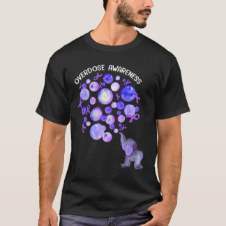 Camiseta Elefante Inflando Globos Morados Conciencia sobre 