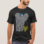 Camiseta Elefante judío Menorah Hanukkah Chanukah Animal L<br><div class="desc">Agarra esta camiseta del Elefante Judío Menorah como regalo de Hanukkah 2020 para tu amigo judío o miembro de la familia. ¡Haz girar tu dreidel por 8 noches usando este feo vestido de Navidades judíos de Chanukah Pajama Hebreo y ten un feliz Hannukah!</div>