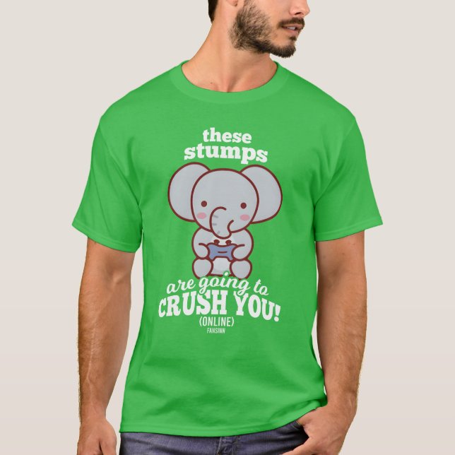 Camiseta Elefante juega videojuegos vintage (Anverso)