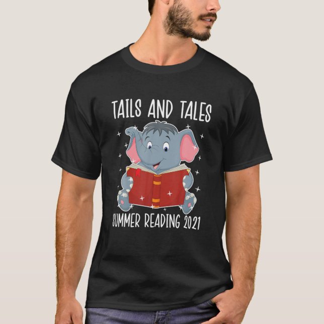 Camiseta Elefante Lector De Lecturas De Verano De Tails And (Anverso)