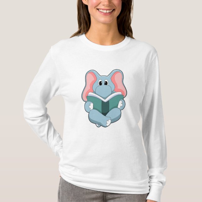 Camiseta Elefante leyendo un libro (Anverso)