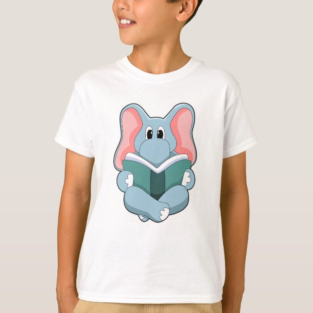 Camiseta Elefante leyendo un libro (Anverso)