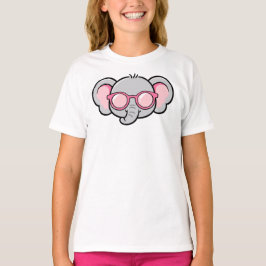 Camiseta Elefante Lindo con Gafas de Sol
