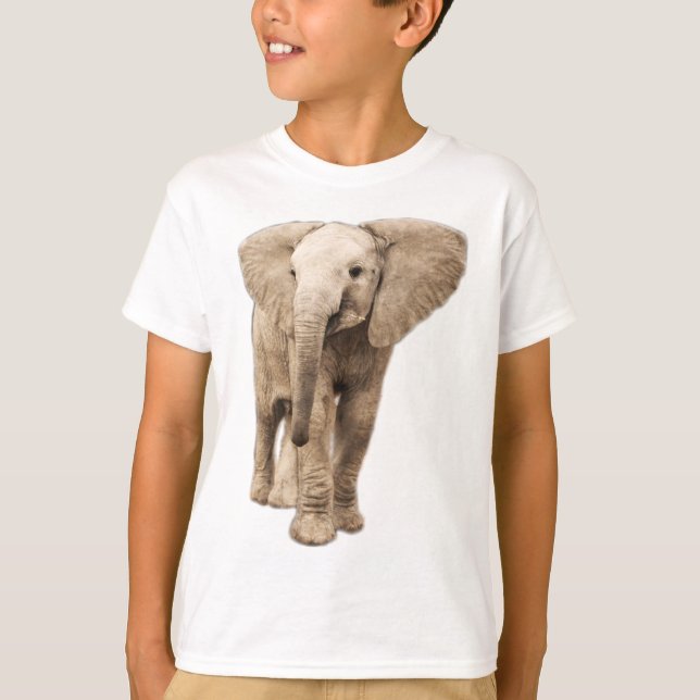 Camiseta Elefante lindo del bebé (Anverso)