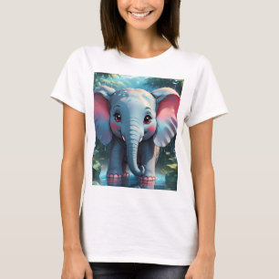 Camiseta Elefante lindo en la lluvia
