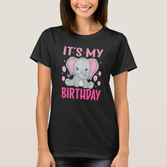 Camiseta Elefante lindo es mi cumpleaños (Anverso)