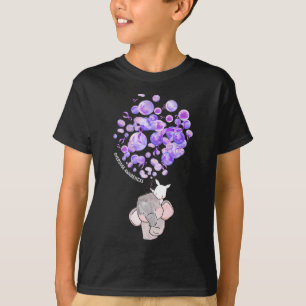 Camiseta Elefante lindo que resalta los lomos morados sobre