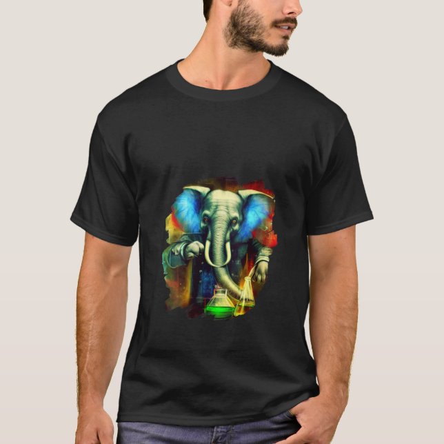 Camiseta Elefante Madera Científica Mastica Mezcla de Quími (Anverso)