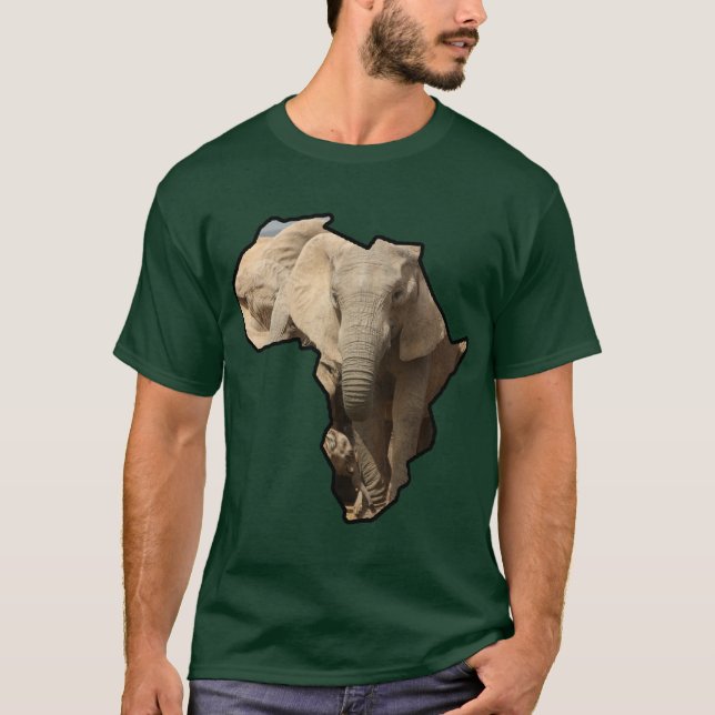 Camiseta Elefante madre y ternera del continente africano (Anverso)