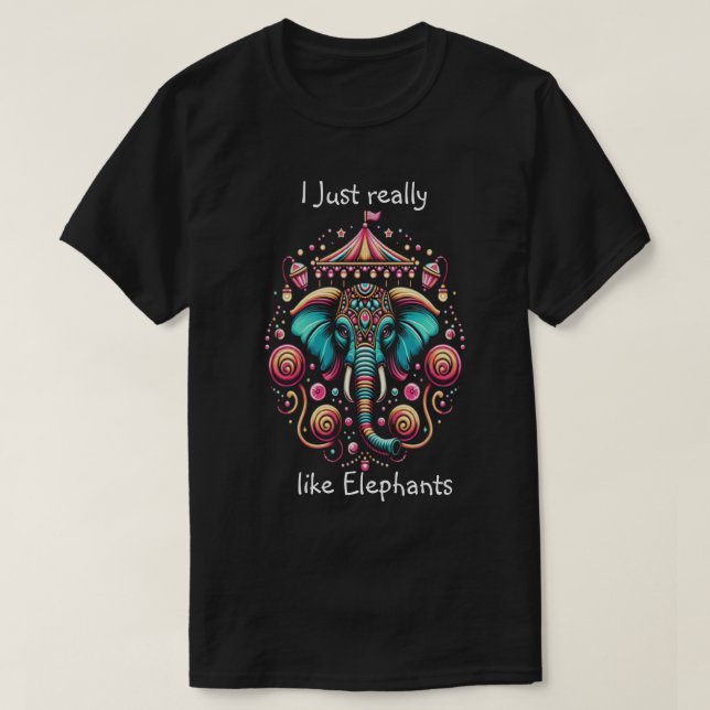 Camiseta Elefante Majestuoso Bajo Canopa Circular (Diseño del anverso)