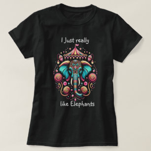 Camiseta Elefante Majestuoso Bajo Canopa Circular